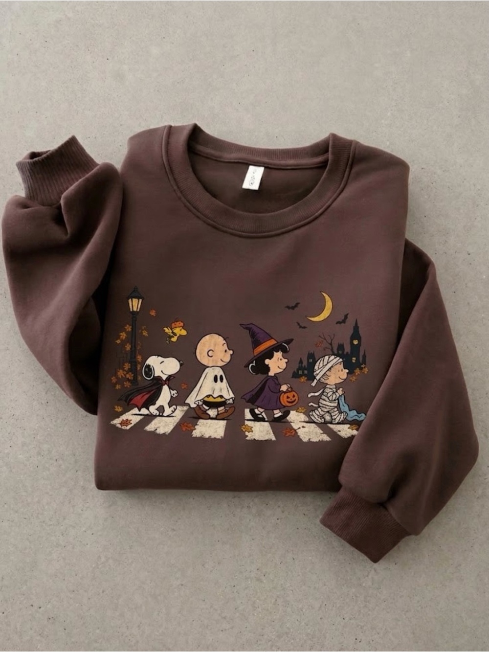 Peanuts Halloween Abbey Road Parody Spooky Season Crewneck Sweatshirt